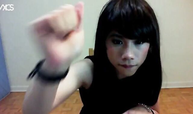 Cute Asian Crossdresser Masturbating Solo