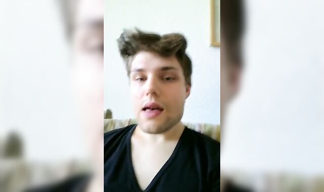 Cucumber anal play and masturbation with a twink.