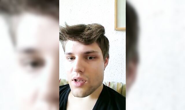 Cucumber anal play and masturbation with a twink.