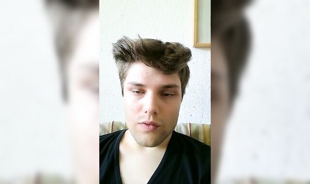 Cucumber anal play and masturbation with a twink.