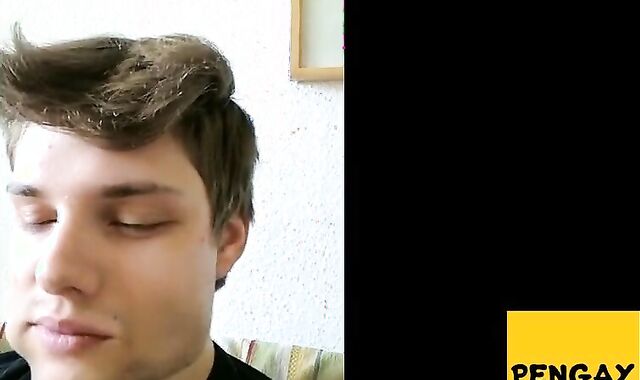 Cucumber anal play and masturbation with a twink.