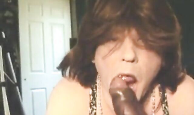 Crossdresser Takes Bareback Guy Twice His Size