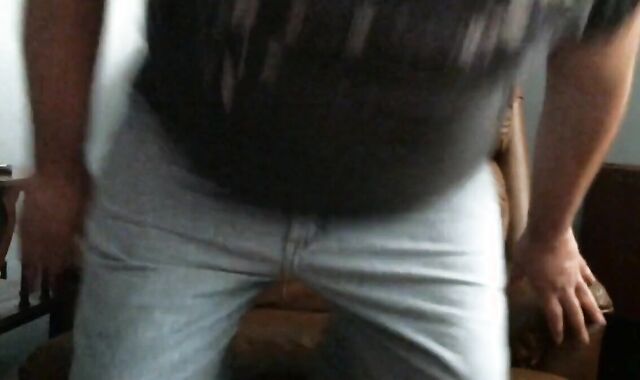 Fat Bear Masturbates on Webcam