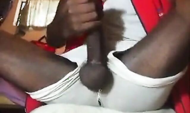 Big Black Cock Strokes His Meat Solo