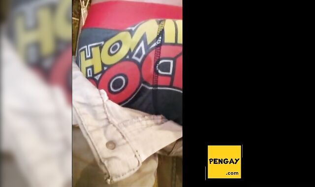 Pissing Big Cock Handjob on Webcam