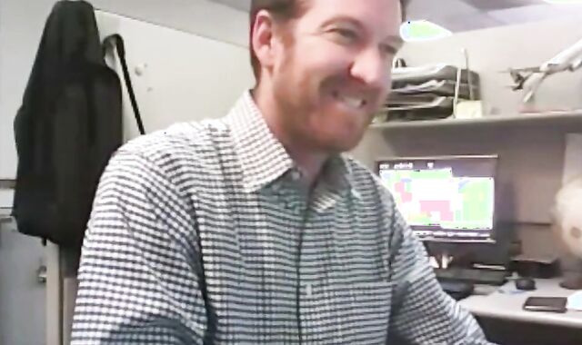 Big-Cocked Dad Strokes at the Office 2