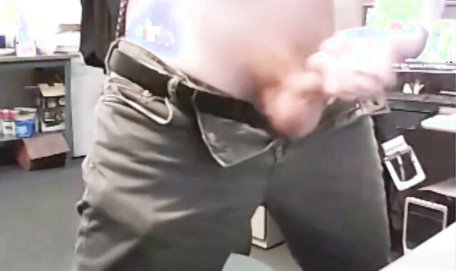 Big-Cocked Dad Strokes at the Office 2