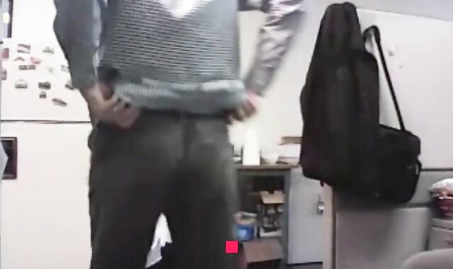 Big-Cocked Dad Strokes at the Office 2