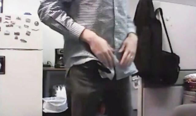 Big-Cocked Dad Strokes at the Office 2
