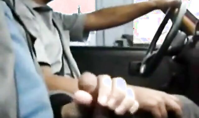 Big Dick Flash for Taxi Driver - Gay Latino Handjob