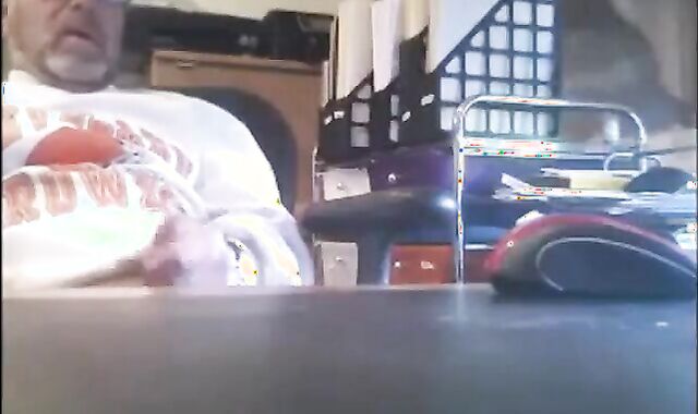 Bearded Grandpa Shoots His Load - Amateur Daddy Solo