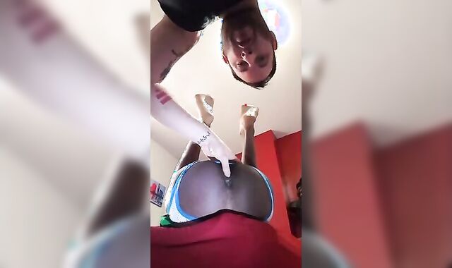 Tatted White Guy Barebacks a Little Black Guy