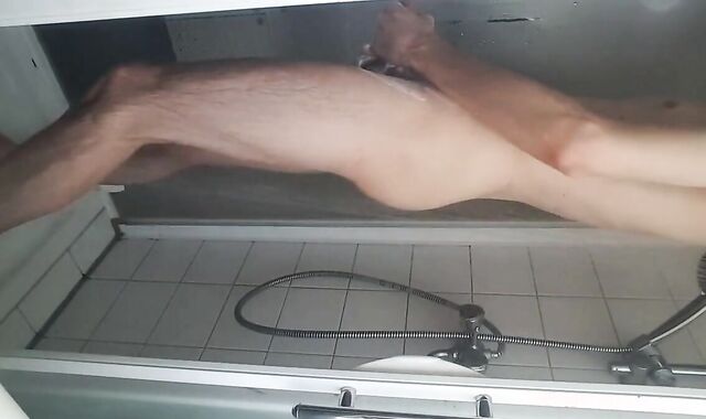 Big-Cock Twink Spreads Ass and Jerks Off