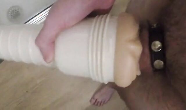 Big Cock Tease with Fleshlight and Cock Ring