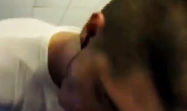 Cum-hungry guy gets a tasty treat in a public restroom