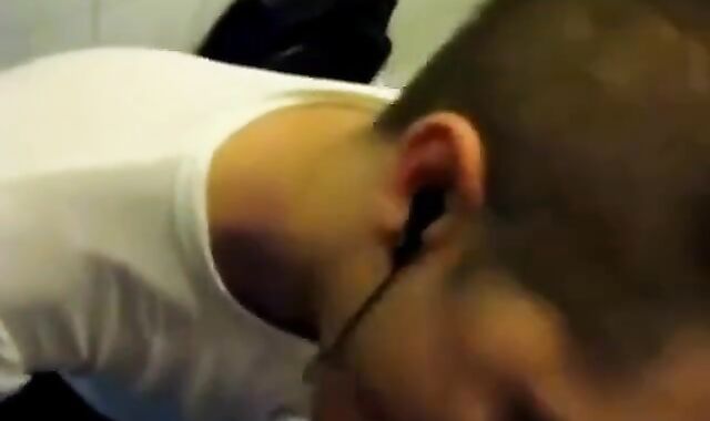 Cum-hungry guy gets a tasty treat in a public restroom