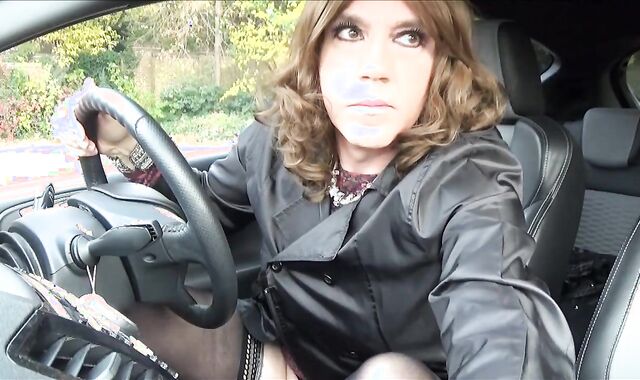 Wanking in a Car at a Supermarket Parking Lot