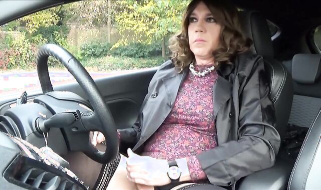 Wanking in a Car at a Supermarket Parking Lot