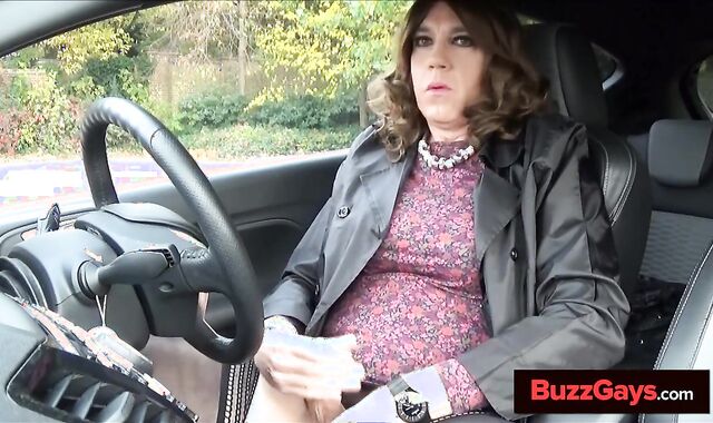 Wanking in a Car at a Supermarket Parking Lot