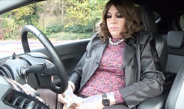 Wanking in a Car at a Supermarket Parking Lot