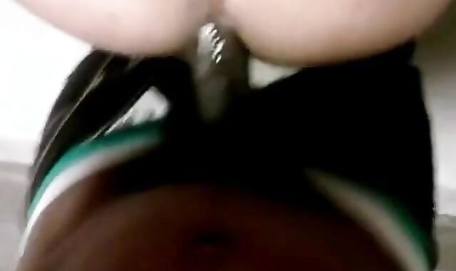 Bareback Staircase Fuck with Big Black Cock