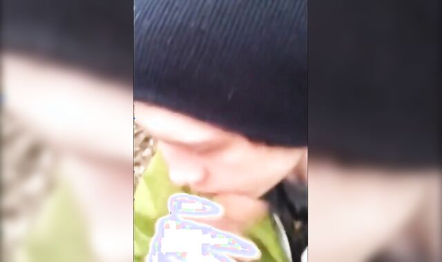 Big-Cock Twink Sucks Outdoors