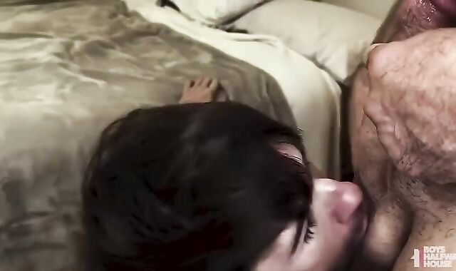 Hairy having fun with ample prick daddy