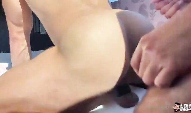 Nicely-shaped latino teddy domination ass licking