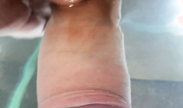 Russian boy powerfully jizzes cum into water