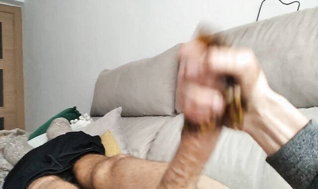 Pig Dude Jerks off Monstrous Manhood Very Dirty with Red-Hot Banana, Lots of Enjoyment, You should try????