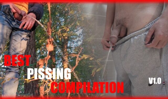 Public pissing compilation - Massive Trunk and pouch, uncut