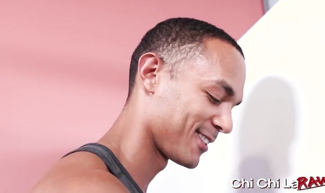 Adorably-Shaped dark-hued homosexual AJ Sloan barebacked by unshaved dude Marco Lorenzo