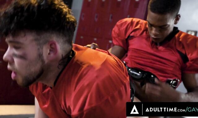 ADULT TIME - Football Jock Joseph Castlian Teases His Teammate Adrian Hart Into Locker Guest Guest Guest Room Without A Love Glove