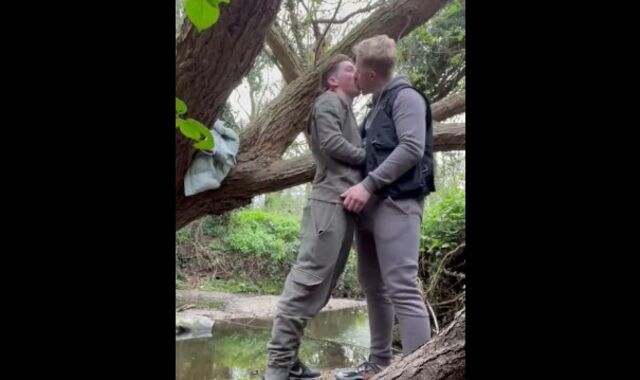 Molten couple shag in the woods