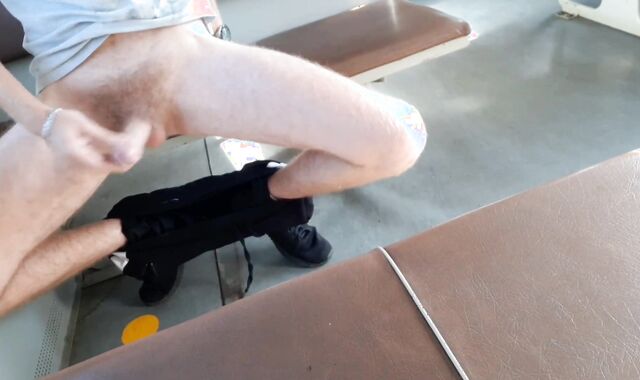 Stud wanks in a TRAIN with cameras looking at ULTRA-UBER-CUTE dudes