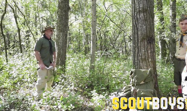ScoutBoys - two super-uber-nice scout folks turn super hot, beary DILF into protection-free-for-all-for-all mega-slut!