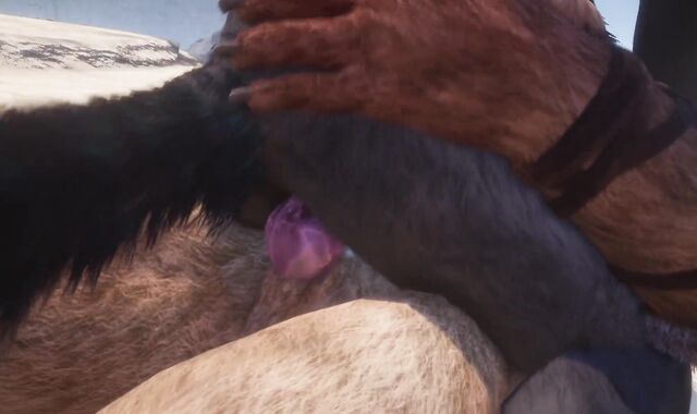 Homosexual Lion & Unshaved Stud Pummel By The Beach and Make Lots of Spunk (Wooly Climax In Facehole) / Supah-Crazy Life Furries