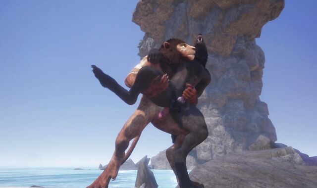 Homosexual Lion & Unshaved Stud Pummel By The Beach and Make Lots of Spunk (Wooly Climax In Facehole) / Supah-Crazy Life Furries