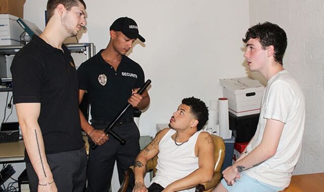 Young Perps - Officers AJ Sloan & Christian Ryder Discipline Deviant Guys For Being Ultra-Horny In Public