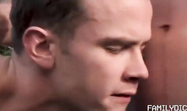 Rubber-free-for-all stiff-core nail-out next to virgin fag