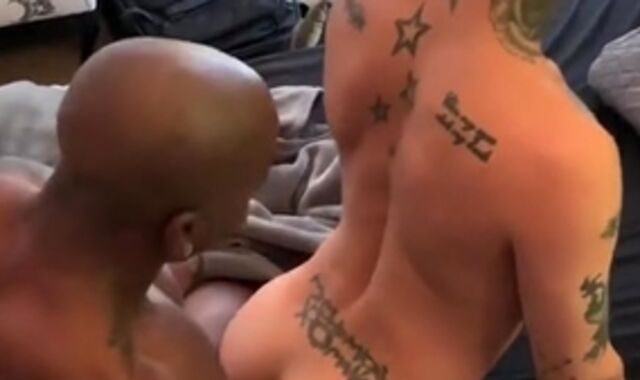 Daddy BIG BLACK COCK Breeds White Tatted guy