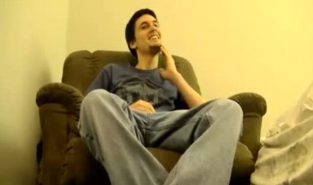 Heterosexual stud poking Father Joes wazoo