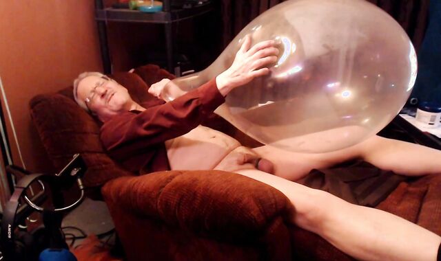 Balloonbanger 61) Dad deep throating Up 17inch Balloon, Fap, enjoy testicle tonic And Pop!