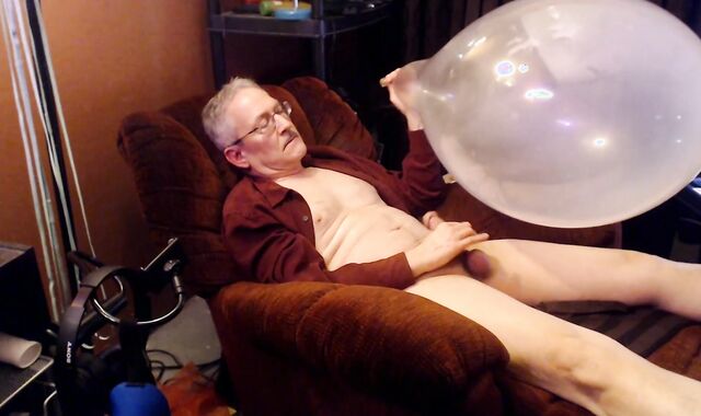 Balloonbanger 61) Dad deep throating Up 17inch Balloon, Fap, enjoy testicle tonic And Pop!