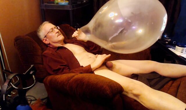 Balloonbanger 61) Dad deep throating Up 17inch Balloon, Fap, enjoy testicle tonic And Pop!
