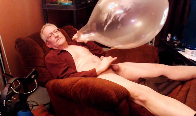 Balloonbanger 61) Dad deep throating Up 17inch Balloon, Fap, enjoy testicle tonic And Pop!