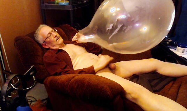 Balloonbanger 61) Dad deep throating Up 17inch Balloon, Fap, enjoy testicle tonic And Pop!