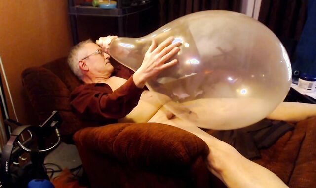 Balloonbanger 61) Dad deep throating Up 17inch Balloon, Fap, enjoy testicle tonic And Pop!