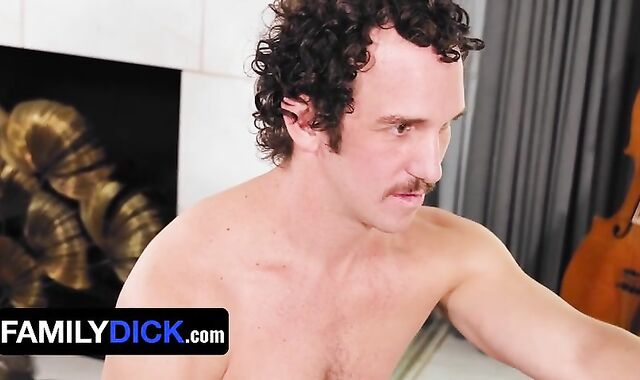 Unshaved latino youthfull youngster torn up by monstrous boner stepparent