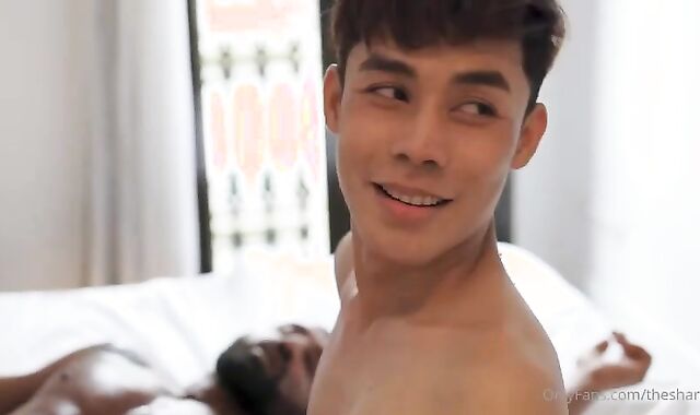 fetching boink From A Buff Oriental Dad And His lovely twink-wifey